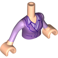 Minidoll Torso Woman with Medium Lavender Vest over Lavender Shirt, Lavender Sleeves and Light Nougat Hands Light Nougat