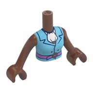 Minidoll Torso Woman with Medium Azure Jacket/Suit, Lavender Belt, White Handkerchief print, Medium Brown Arms and Hands Medium Brown