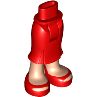 Minidoll Hips and Long Skirt with Light Nougat Legs and Red Shoes Print Rot