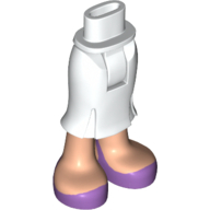 Minidoll Hips and Long Skirt with Light Nougat Legs and Medium Lavender Shoes Print Weiß