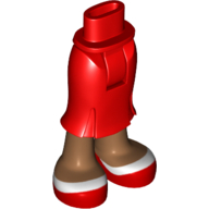 Minidoll Hips and Long Skirt with Medium Nougat Legs and Red / White Shoes Print Red