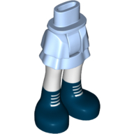 Minidoll Hips and Layered Skirt with White Legs and Dark Blue Shoes with White Laces Print Leuchtendes Hellblau