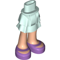 Minidoll Hips and Layered Skirt with Medium Lavender Shoes Print Light Aqua