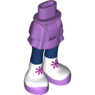 Minidoll Hips and Layered Skirt with Dark Blue Legs, White Socks and Lavender Shoes Print Medium Lavender
