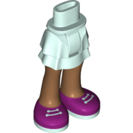 Minidoll Hips and Layered Skirt with Purple Laced Shoes and Medium Nougat Legs Print Light Aqua