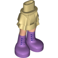 Minidoll Hips and Layered Skirt with Light Nougat Legs and Lavender Boots Beige