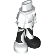 Minidoll Hips and Layered Skirt with Black/white Legs Print White