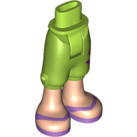 Minidoll Hips and Cropped Trousers with Dark Pink Butterfly, Light Nougat Legs and Medium Lavender Sandals Print Limette