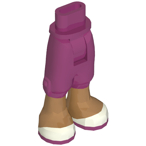 Minidoll Hips and Cropped Trousers with Medium Nougat Legs and White Shoes Print Magenta