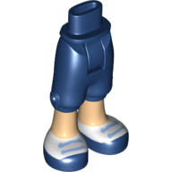 Minidoll Hips and Cropped Trousers with Light Nougat Legs and White Deck Shoes Print Dark Blue