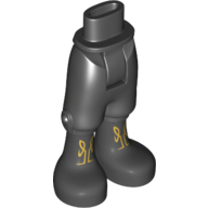 Minidoll Hips and Cropped Trousers with Pearl Titanium Boots with Gold Laces Print Schwarz