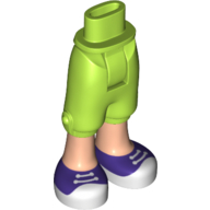 Minidoll Hips and Cropped Trousers with Dark Purple Shoes Laced with White Laces Print Limette