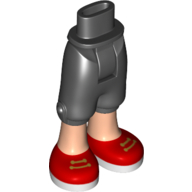Minidoll Hips and Cropped Trousers with Red Laced Shoes Print Black