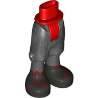 Minidoll Hips and Cropped Trousers with Pearl Titanium Legs, Black Shoes with Red Trim print Perltitan