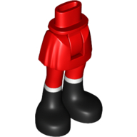 Minidoll Hips and Short Skirt with Red Leggings and Black Boots Print Red