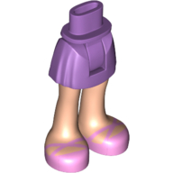 Minidoll Hips and Short Skirt with Light Nougat Legs with Bright Pink Strap Shoes Print Mittellavendel