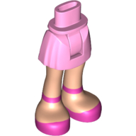 Minidoll Hips and Short Skirt with Light Nougat Legs and Magenta Shoes with Ankle Straps Print Leuchtrosa