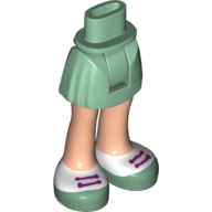 Minidoll Hips and Short Skirt with Light Nougat Legs, Sand Green and White Shoes with Laces Print Sandgrün