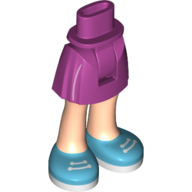 Minidoll Hips and Short Skirt with Medium Azure Shoes, White Laces [Thick Hinge] Magenta