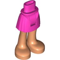 Minidoll Hips and Short Skirt with Nougat Legs, Bare Feet print Dunkelrosa