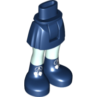 Minidoll Hips and Short Skirt with Sand Green Legs and Dark Blue Boots with White Laces Print Dark Blue