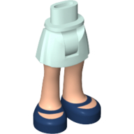 Minidoll Hips and Short Skirt with Light Nougat Legs and Dark Blue Shoes with Straps Hellaqua
