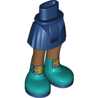 Minidoll Hips and Short Skirt with Medium Nougat Legs and Azure Boots with Gold Buckles Dunkelblau