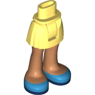 Minidoll Hips and Short Skirt with Nougat Legs, Dark Azure Shoes and Dark Blue Soles Print Bright Light Yellow