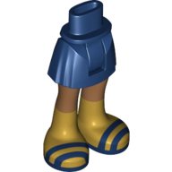 Minidoll Hips and Short Skirt with Medium Nougat Legs and with Gold Boots with Dark Blue Straps Print Dark Blue