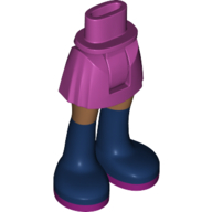 Minidoll Hips and Short Skirt with Medium Nougat Legs and Dark Blue Boots Magenta