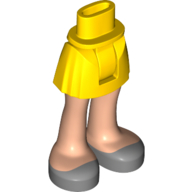 Minidoll Hips and Short Skirt with Light Nougat Legs and Silver Shoes [Thick Hinge] Gelb