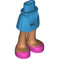 Minidoll Hips and Short Skirt Medium with Azure Skirt, Nougat Legs, Pinks Shoes [Thick Hinge] Dunkelazur