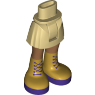 Minidoll Hips and Shorts with Light Nougat Legs, Gold Boots, Dark Purple Laces Tan