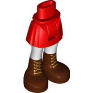 Minidoll Hips and Short Skirt with White Legs and Reddish Brown Boots Rot
