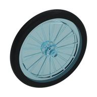 Wheel Bicycle, Fixed Black Tire Transparent-Hellblau