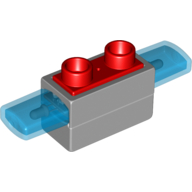 Duplo Siren with Light & Sound, 1 × 2 Base with Red 2 Stud Button on Top Light Bluish Gray