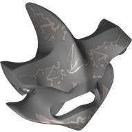 Mask Hammerhead Shark with Eyes and Light Bluish Gray Lines Print Dunkelblaugrau