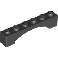Stein Bogen 1 × 6 erhöht Bogen Schwarz