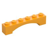 Stein Bogen 1 × 6 erhöht Bogen Leuchtendes Hellorange