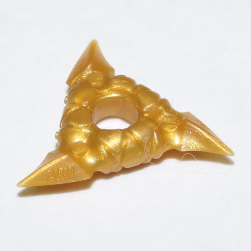 Waffe Wurfstern / Shuriken mit strukturierten Griffen in Perlgold