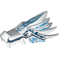 Creature Body Part, Dragon Head Upper Jaw with Medium Blue and Dark Blue Sections and Ice Spirit Print White