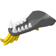 Creature Body Part, Dragon Head Lower Jaw with White Teeth and Yellow Spines Print Dunkelblaugrau