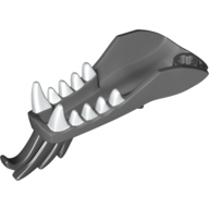 Creature Body Part, Dragon Head Lower Jaw with White Teeth and Black Spines Print Dunkelblaugrau