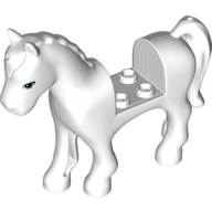 Animal, Horse with 2 × 2 Cutout, Blue Eyes Print in Weiß