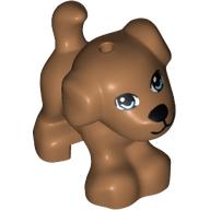 Animal, Dog, Small Standing with Blue Eyes, Black Nose and Mouth Print Medium Nougat