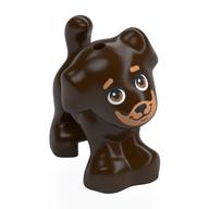 Animal, Dog, Small Standing with Medium Nougat Face, Eyebrows print Dark Brown