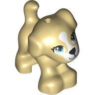 Animal, Dog, Small Standing with Medium Azure Eyes, White Face Print Tan
