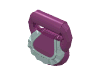 Bag / Handbag / Purse Round with Ruffle Light Aqua Print Magenta