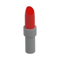 Lipstick with Light Bluish Gray Handle Red