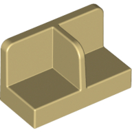 Panel 1 × 2 × 1 with Rounded Corners and Central Divider Tan